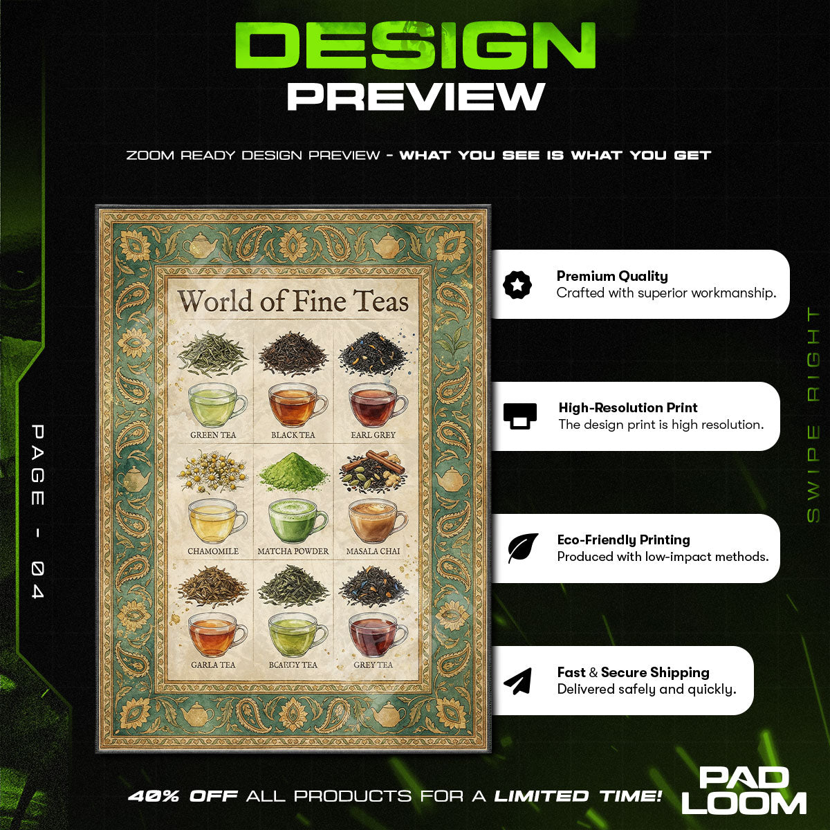 World Fine Teas Tea Lover Kitchen Floor rug — main product view
