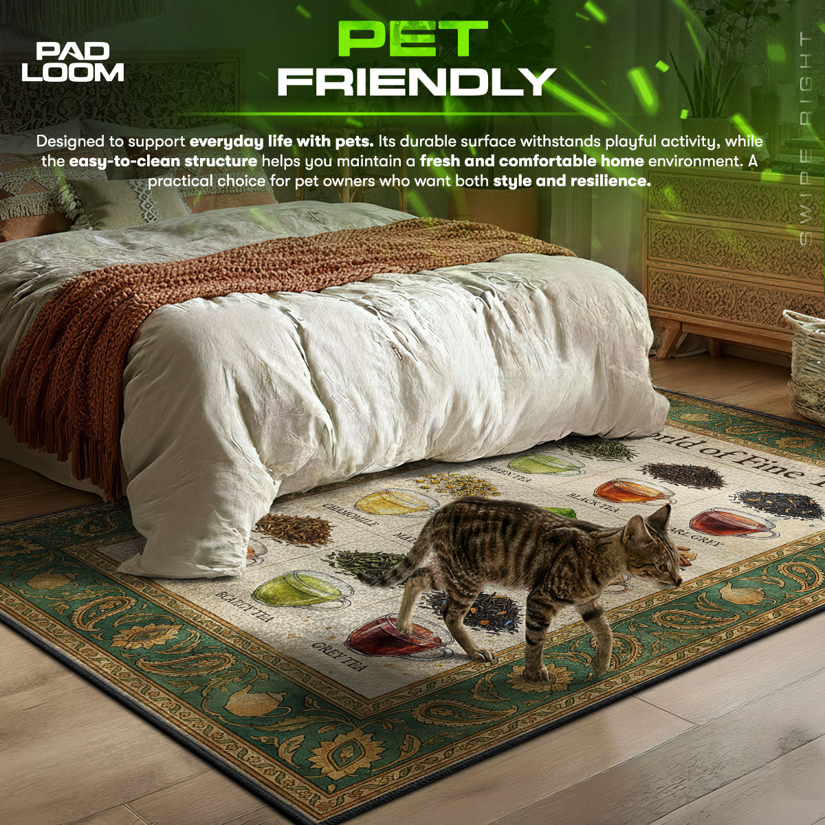 World Fine themed area rug for home decor fans