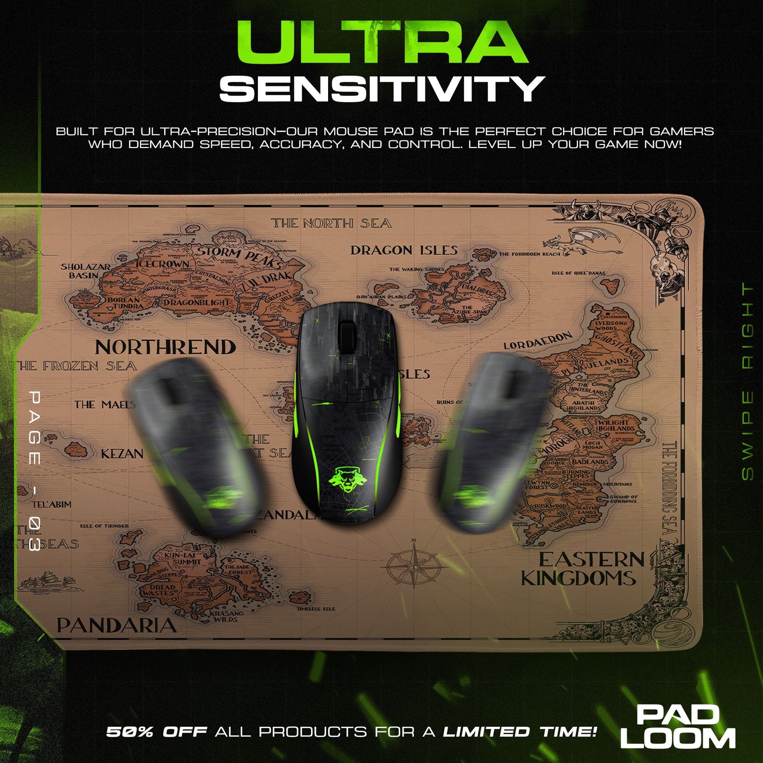 World of Warcraft Azeroth Map Mouse Pad – Explorer Game Desk Mat Padloom