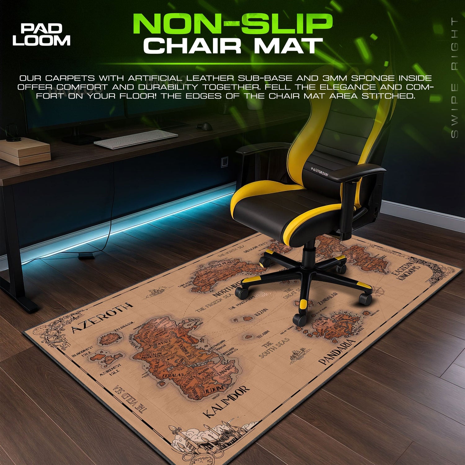 World of Warcraft Azeroth Map Mouse Pad – Explorer Game Desk Mat Padloom