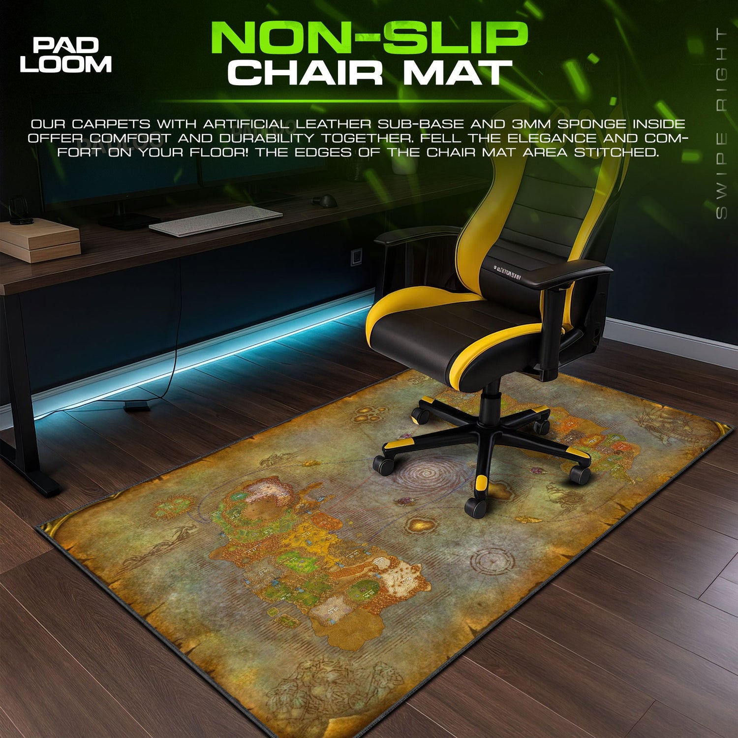 World of Warcraft Azeroth Map Mouse Pad – Gaming Desk Mat Padloom