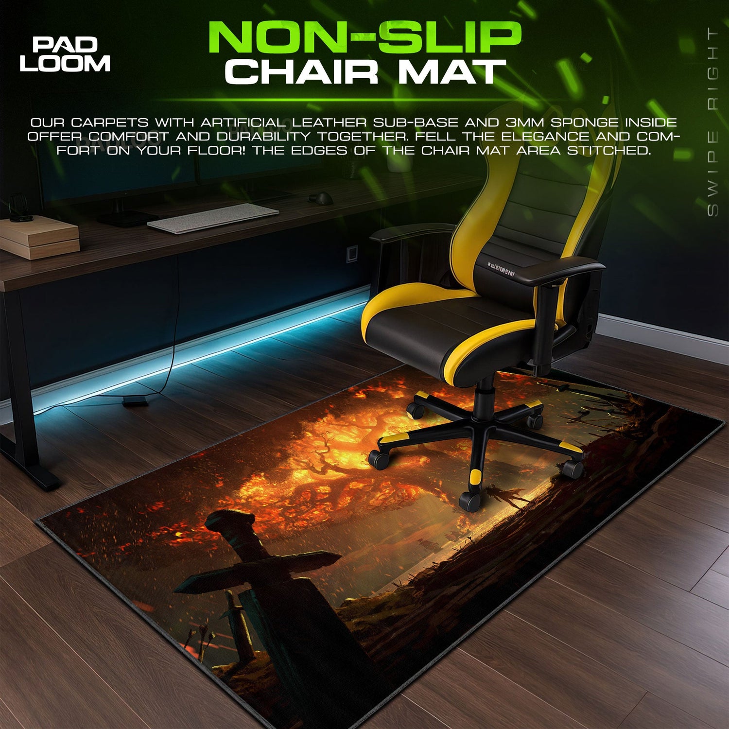 World of Warcraft Burning World Tree Mouse Pad, Gaming Desk Mat Padloom