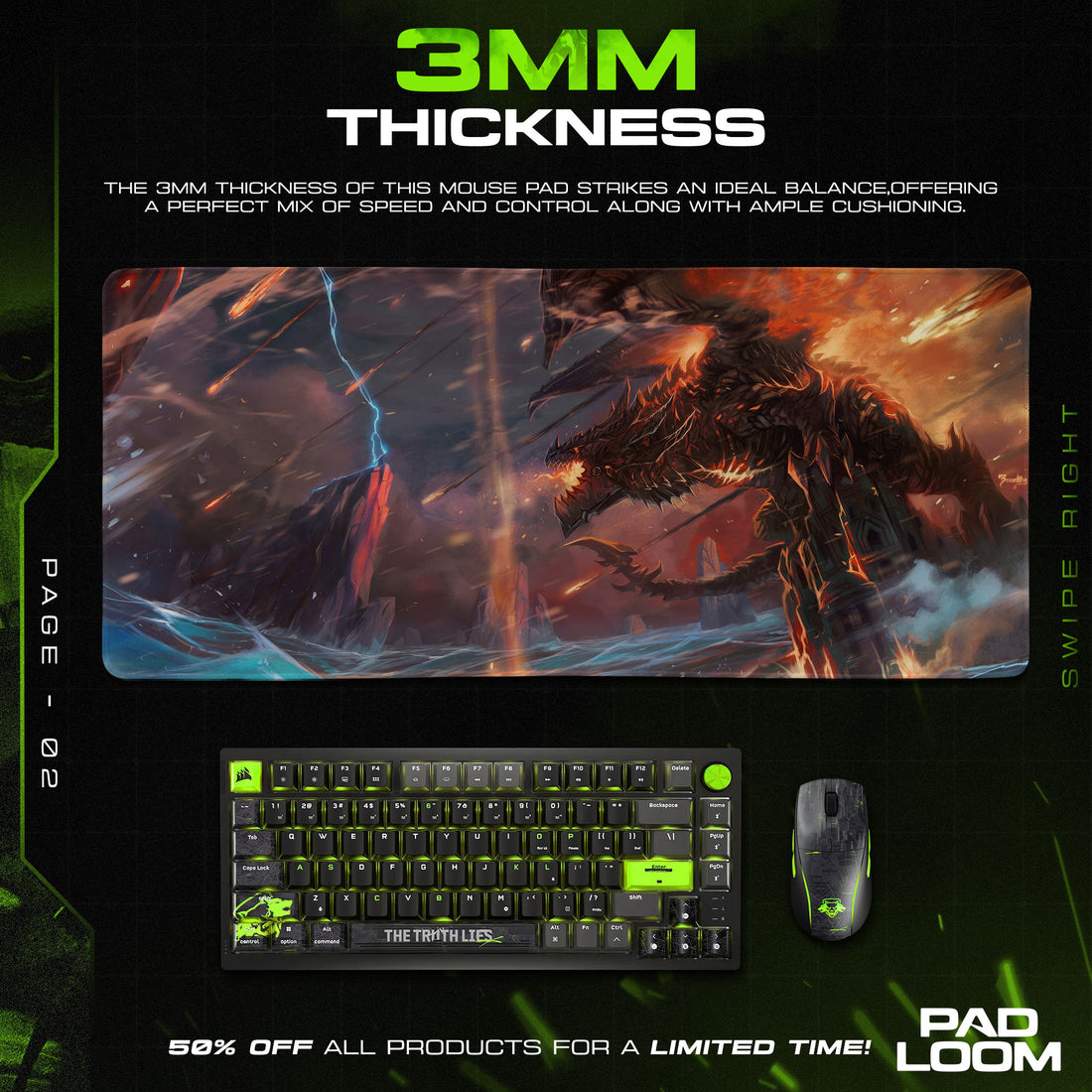World of Warcraft Deathwing Mouse Pad – Cataclysm Flame Game Desk Mat
