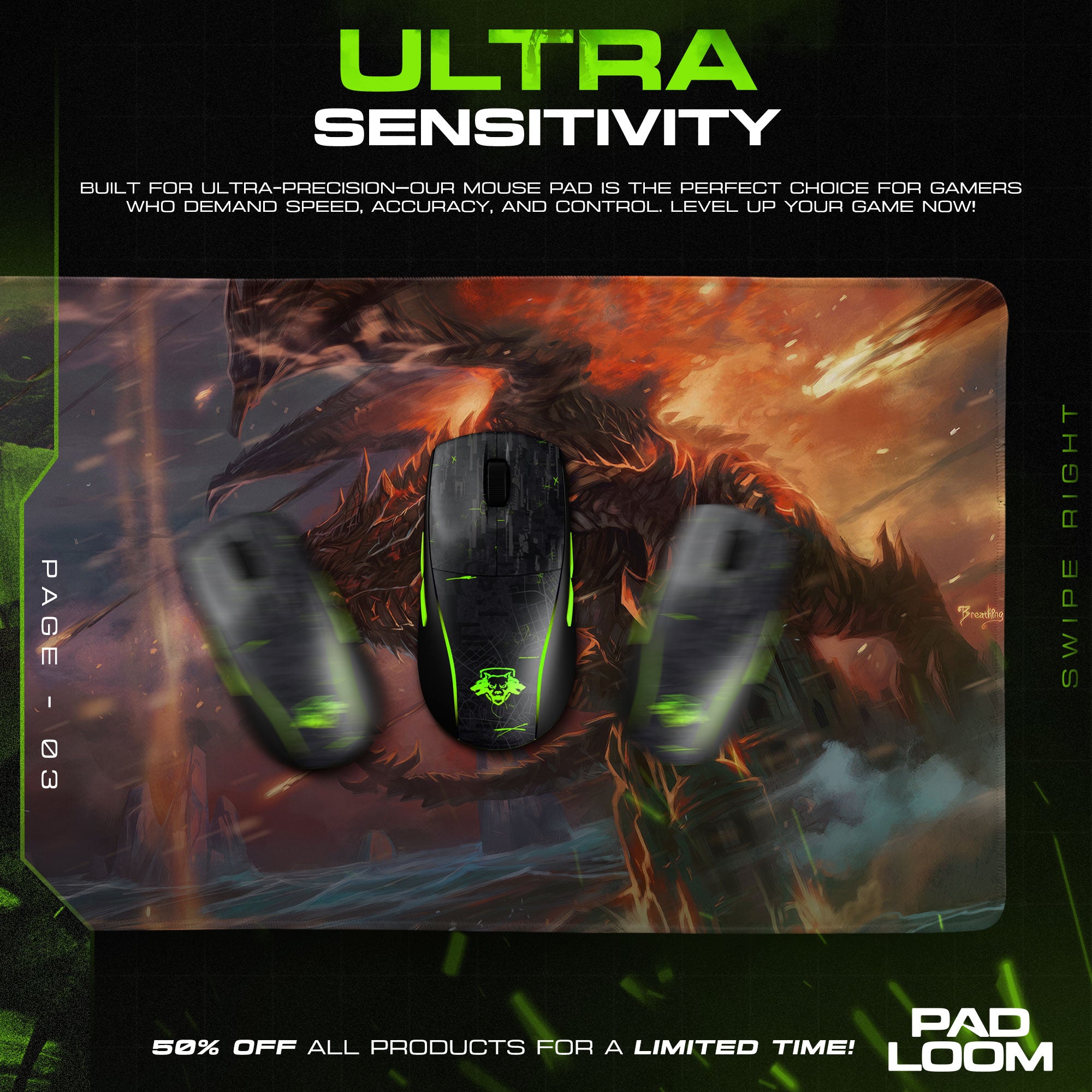 World of Warcraft Deathwing Mouse Pad – Cataclysm Flame Game Desk Mat