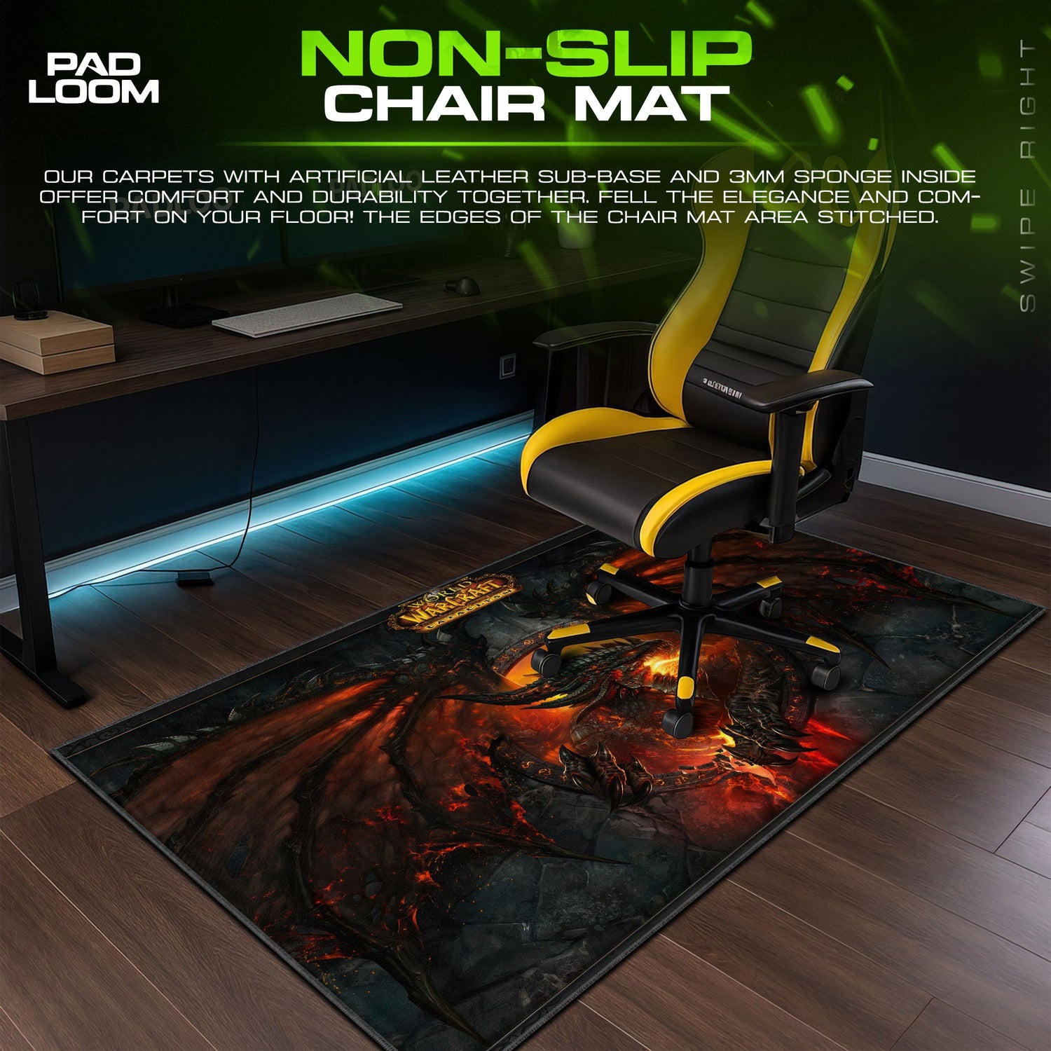 World of Warcraft Deathwing Mouse Pad – Dragon’s Wrath Game Desk Mat Padloom