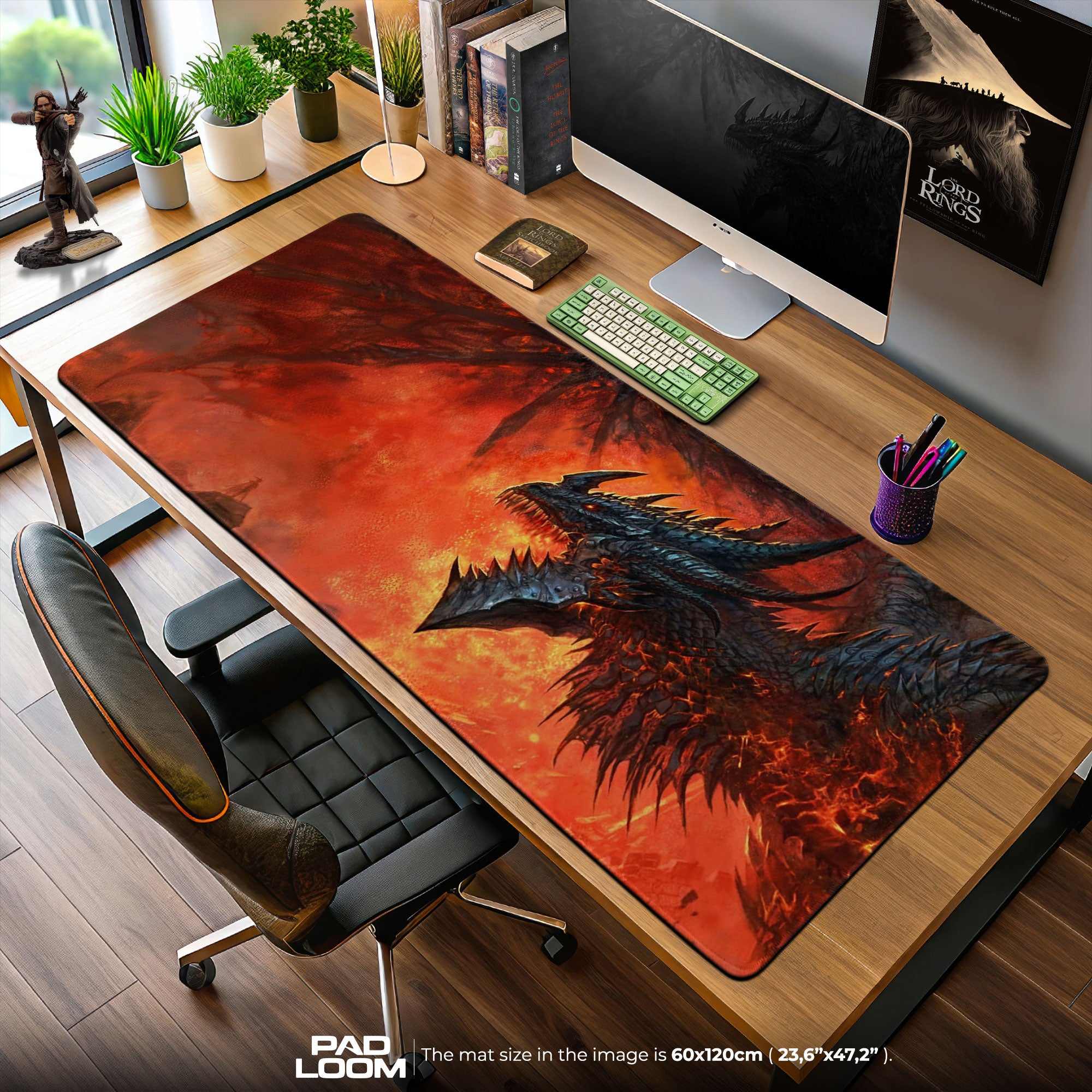 World of Warcraft Deathwing Mouse Pad – Firestorm Inferno Game Desk Mat