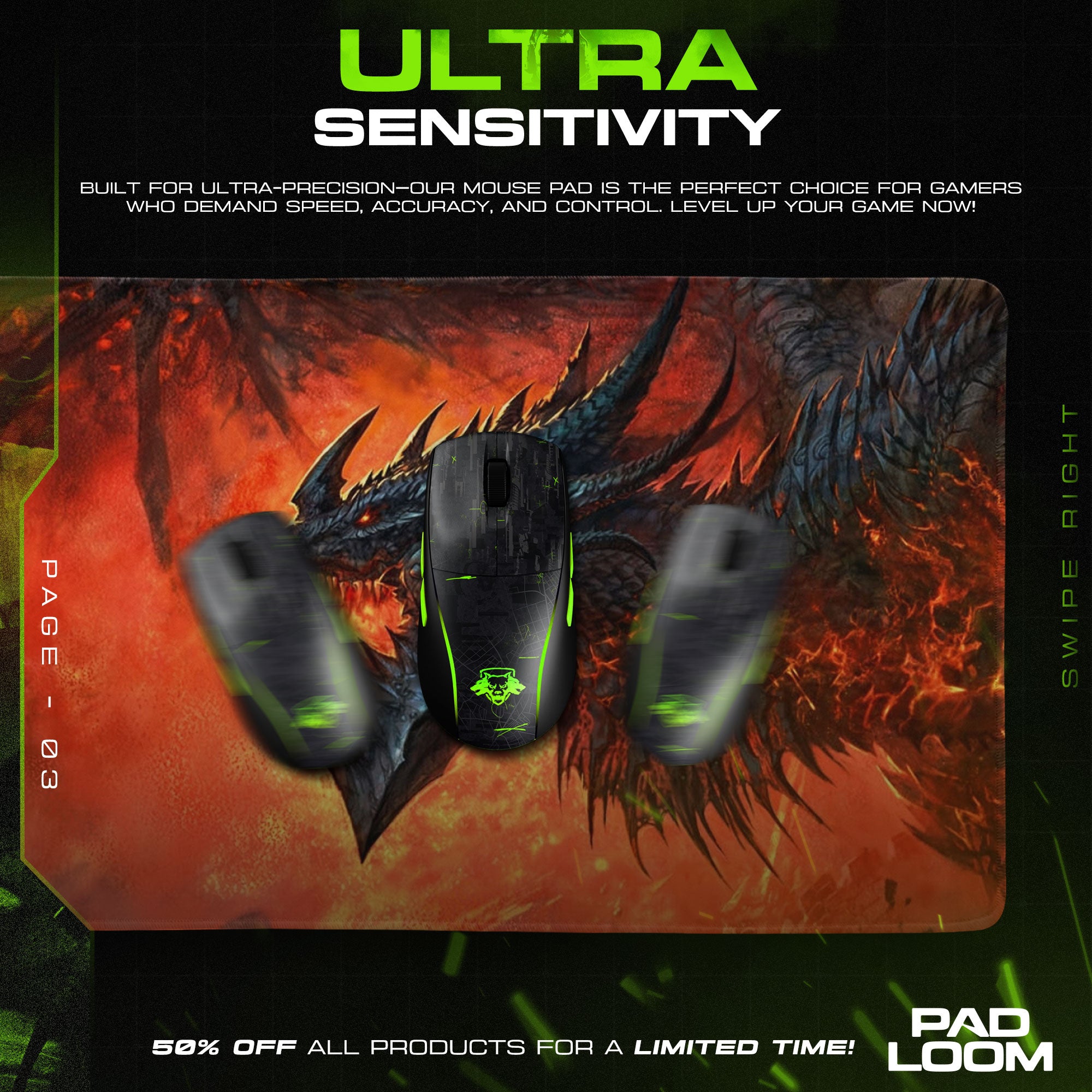 World of Warcraft Deathwing Mouse Pad – Firestorm Inferno Game Desk Mat