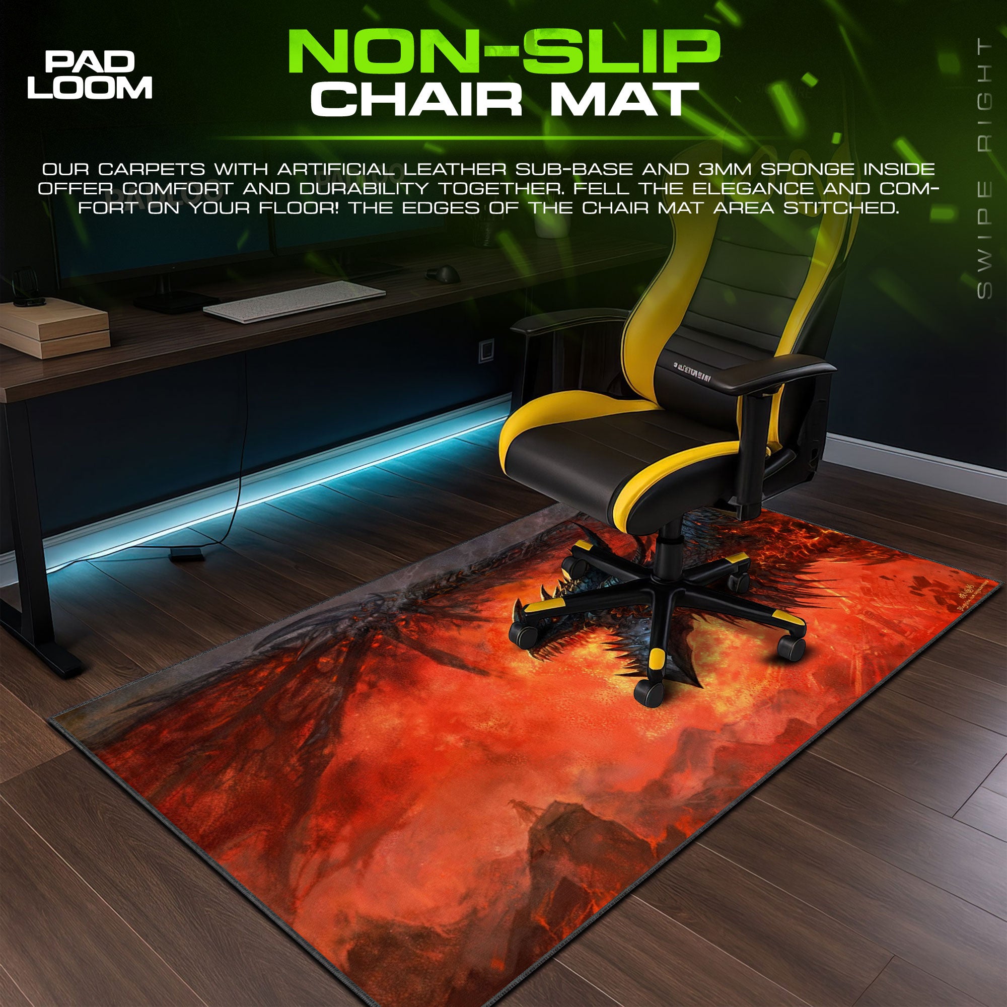 World of Warcraft Deathwing Mouse Pad – Firestorm Inferno Game Desk Mat