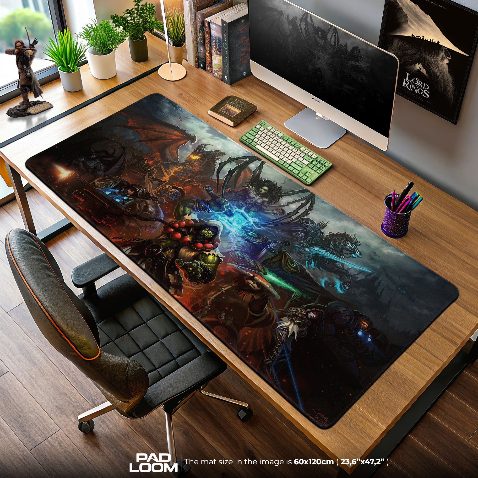 World of Warcraft Epic Battle Mouse Pad, MOBA Gaming Desk Mat