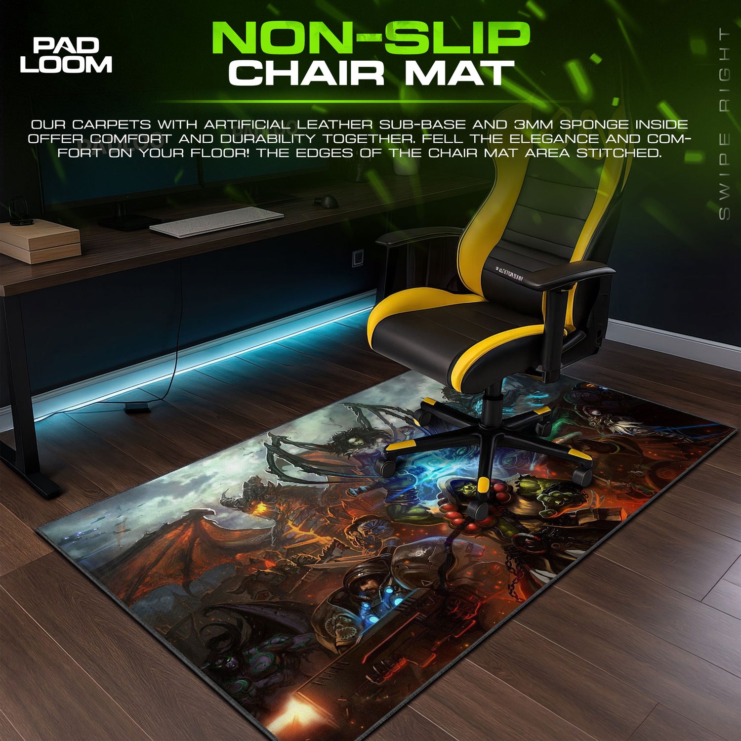World of Warcraft Epic Battle Mouse Pad, MOBA Gaming Desk Mat