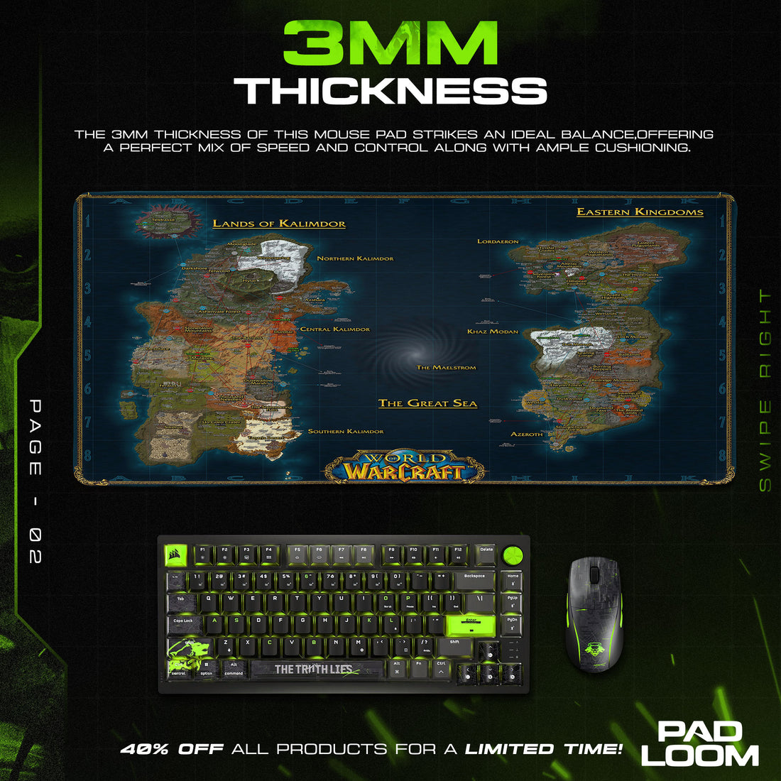World of Warcraft Kalimdor & Eastern Kingdoms Mouse Pad