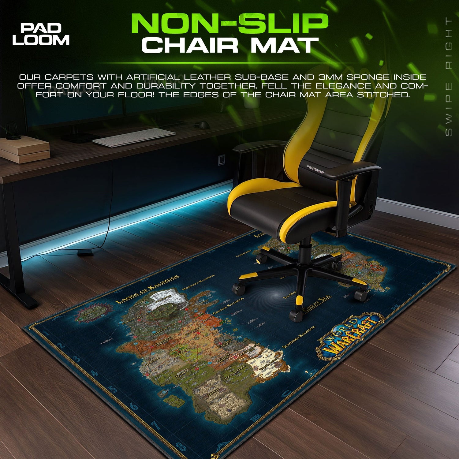 World of Warcraft Kalimdor & Eastern Kingdoms Mouse Pad Padloom