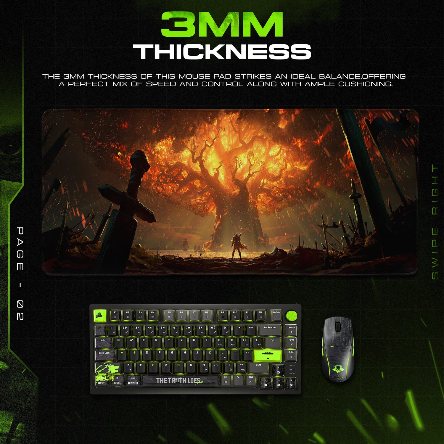 World Tree Burning Grove Mouse Pad – Fantasy Desk Mat Padloom