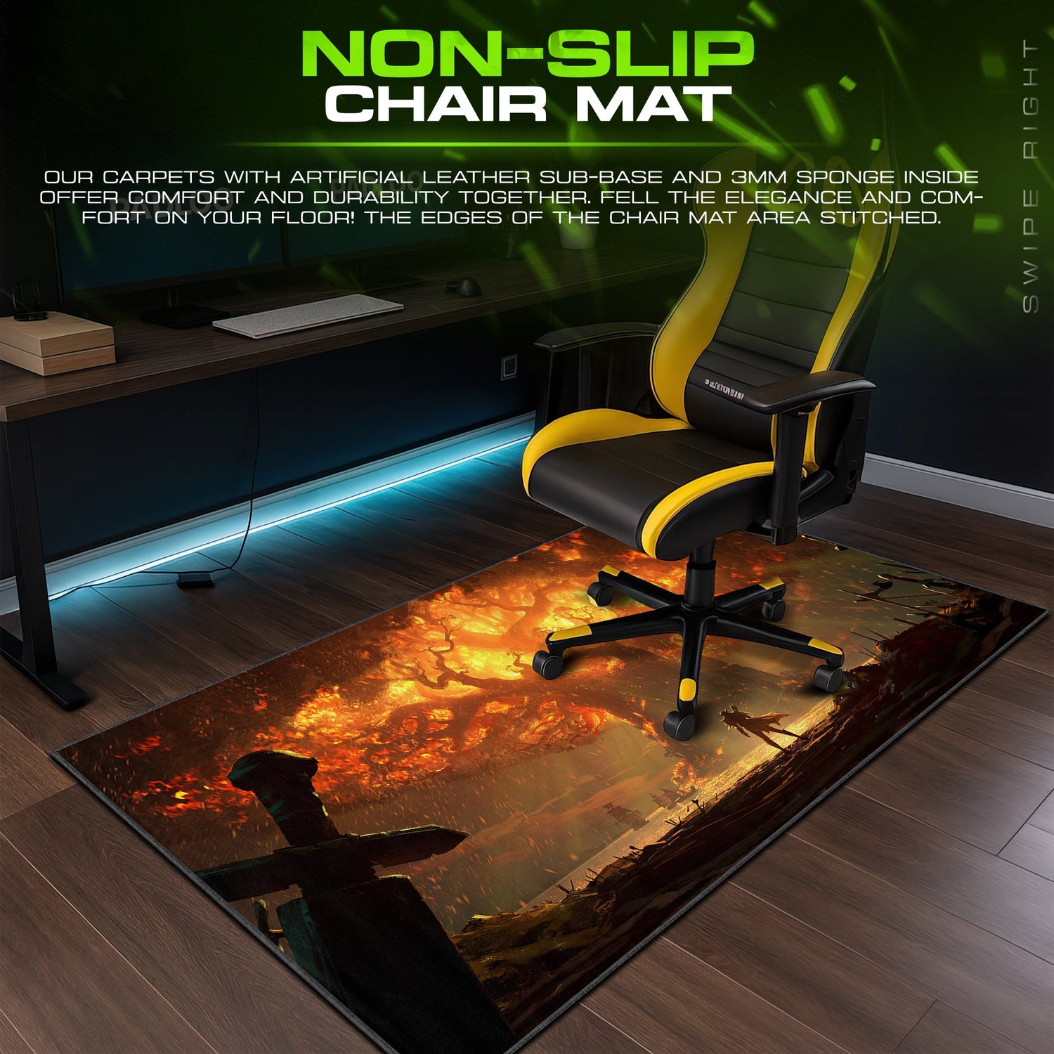 World Tree Burning Grove Mouse Pad – Fantasy Desk Mat Padloom