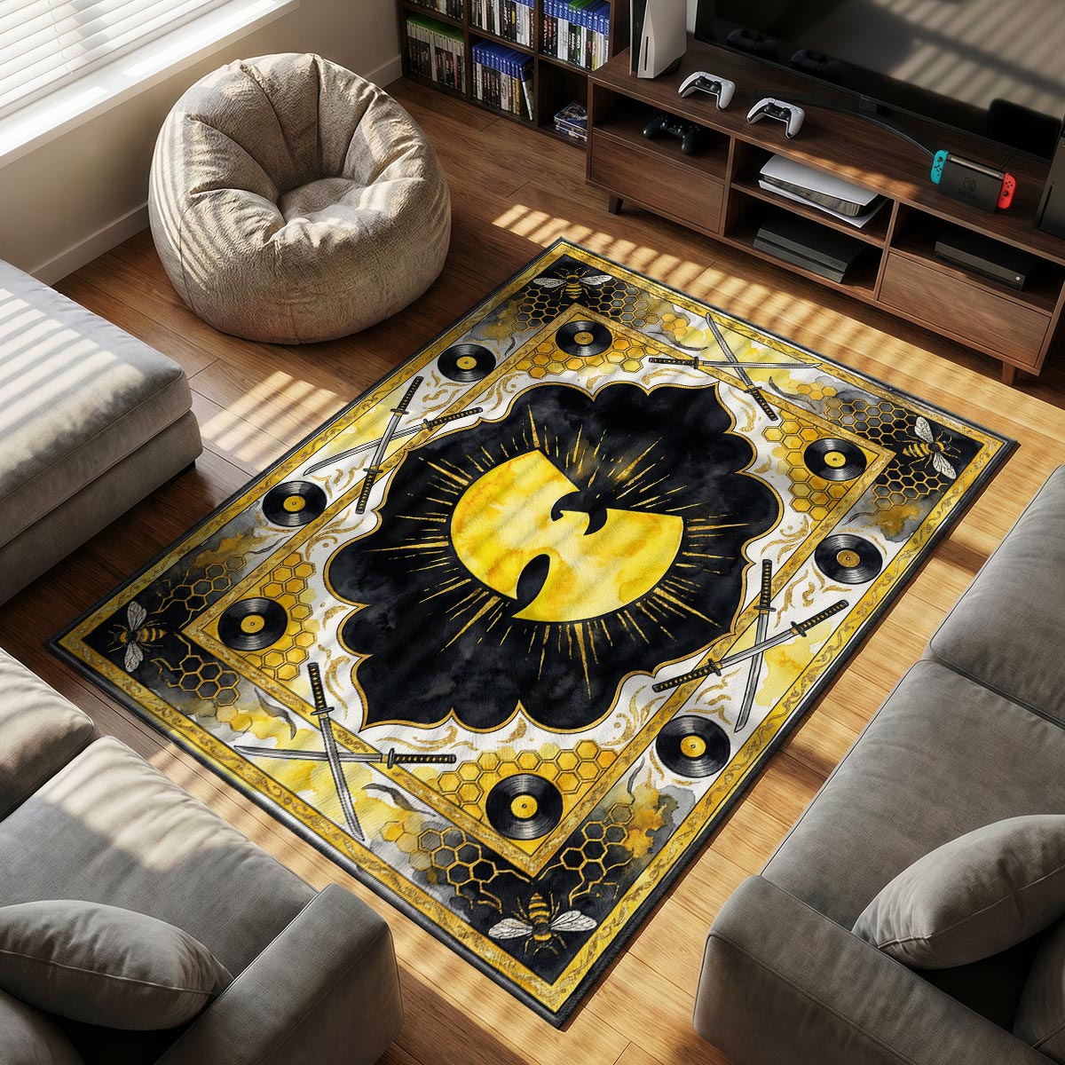 Wu-Tang Clan Gold Killa Beez Rug - Streetwear Floor Mat – Padloom