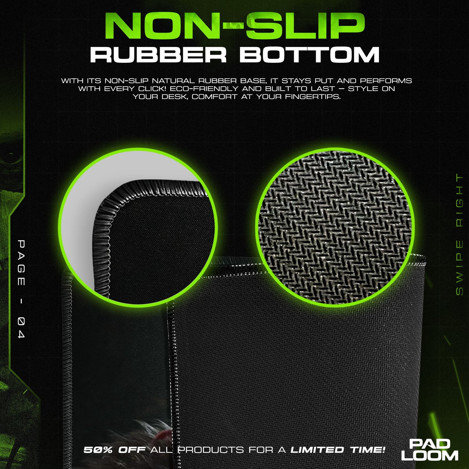 Wukong Warrior Armor Mouse Pad, Black Myth Game Desk Mat Padloom
