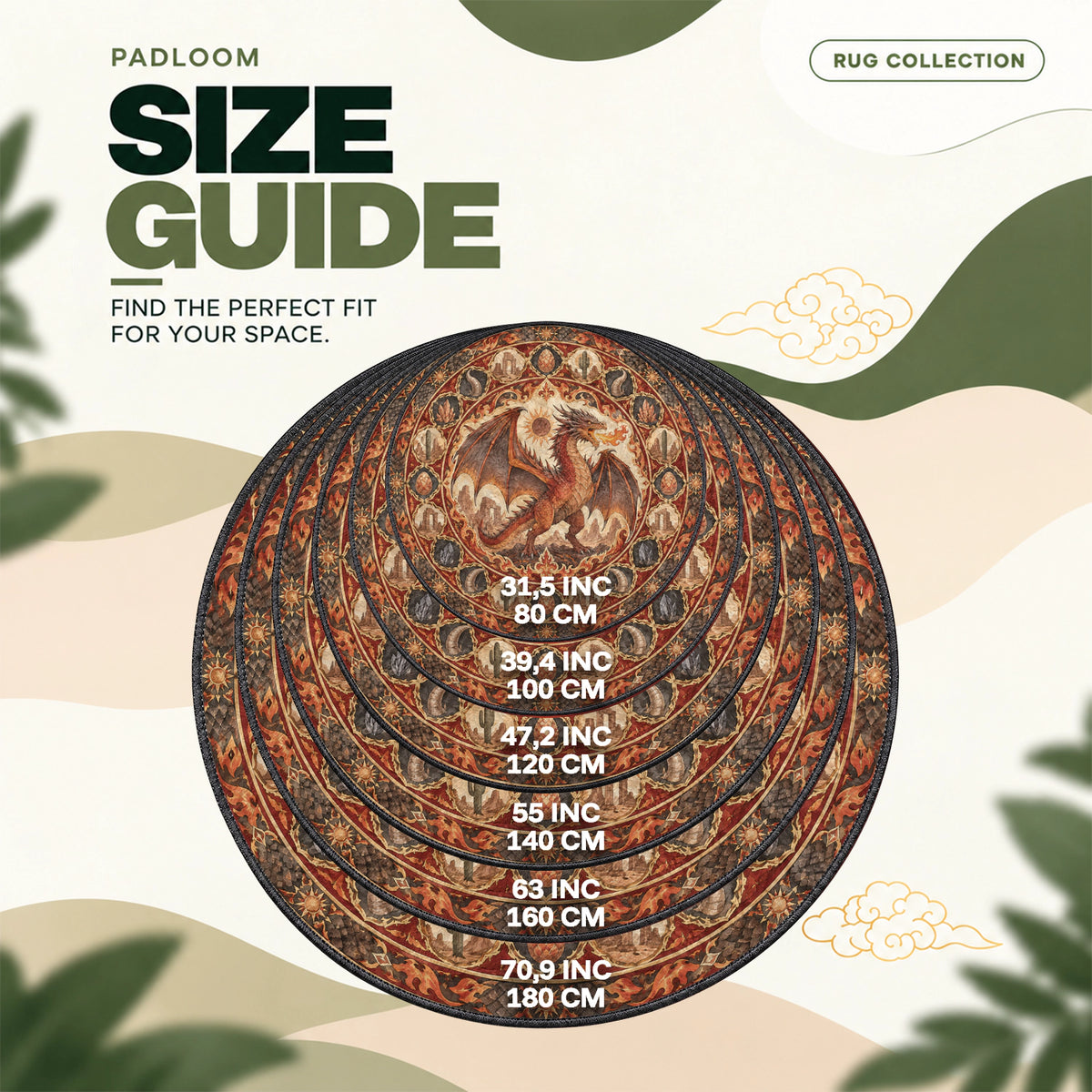 Wyvern Ember Round Rug - Ark Survival Chair Mat