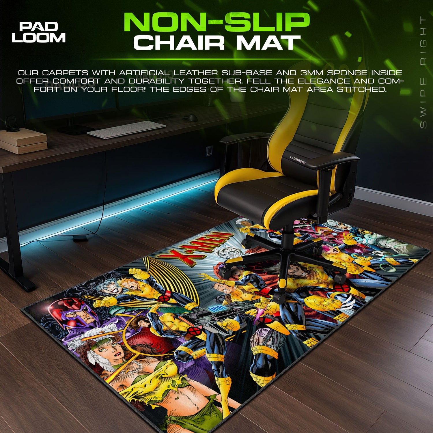 X-Men Mouse Pad, Classic Team Marvel Gaming Desk Mat Padloom