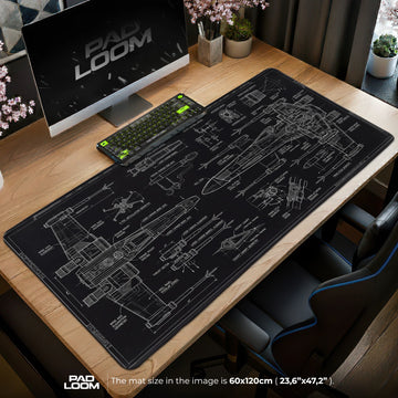 X-Wing Blueprint Mouse Pad - Star Wars Desk Mat