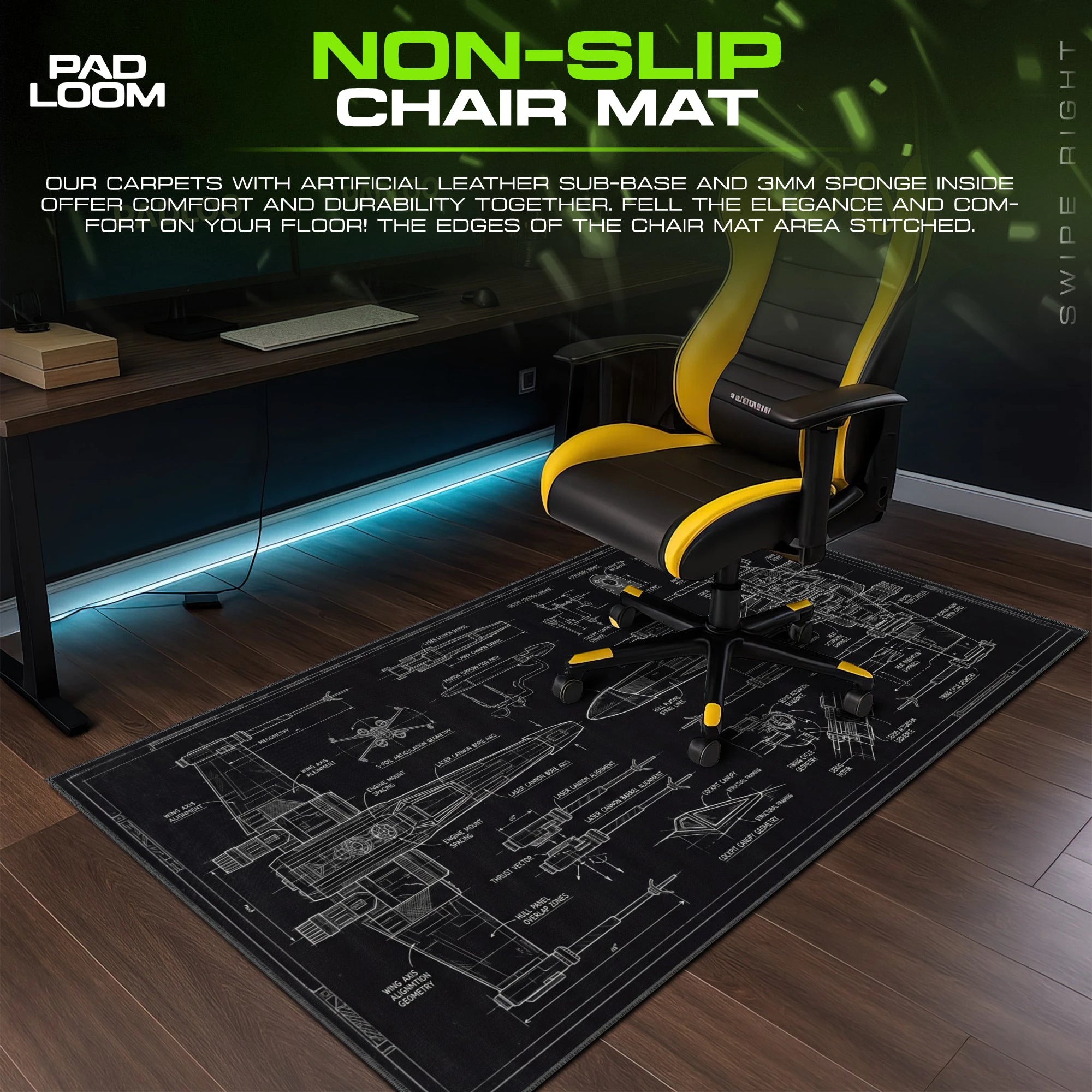 X-Wing Blueprint Mouse Pad - Star Wars Desk Mat