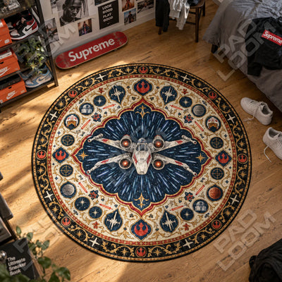 X-Wing Hyperspace Round Rug - Star Wars Chair Mat