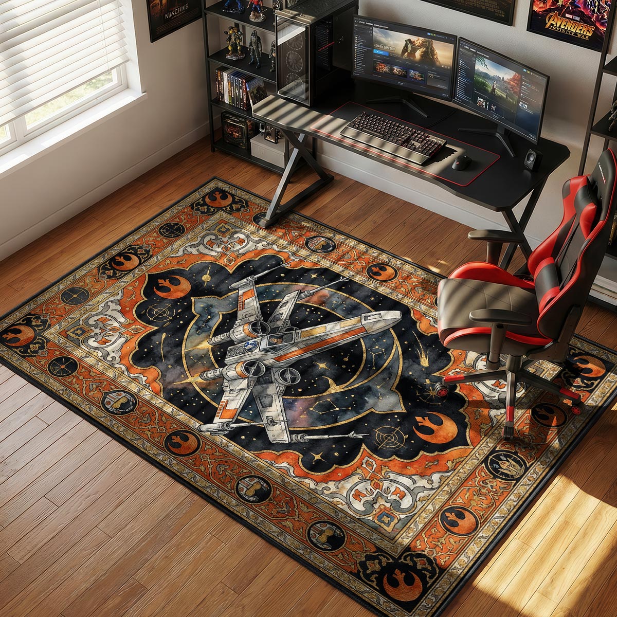 X Wing Rebel Starfighter Star Wars Room rug — main product view