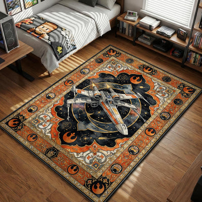 X-Wing Rebellen Sternenjäger Teppich - Star Wars Raumteppich