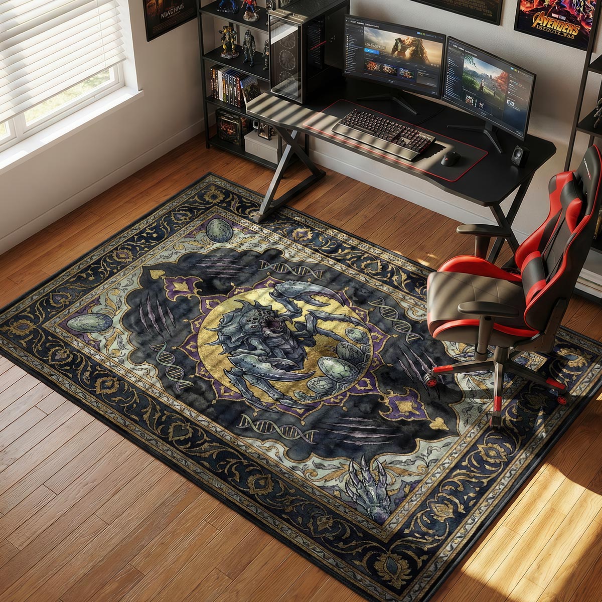 Alien Hatchling Xenobiology Starfield Chair rug — main product view