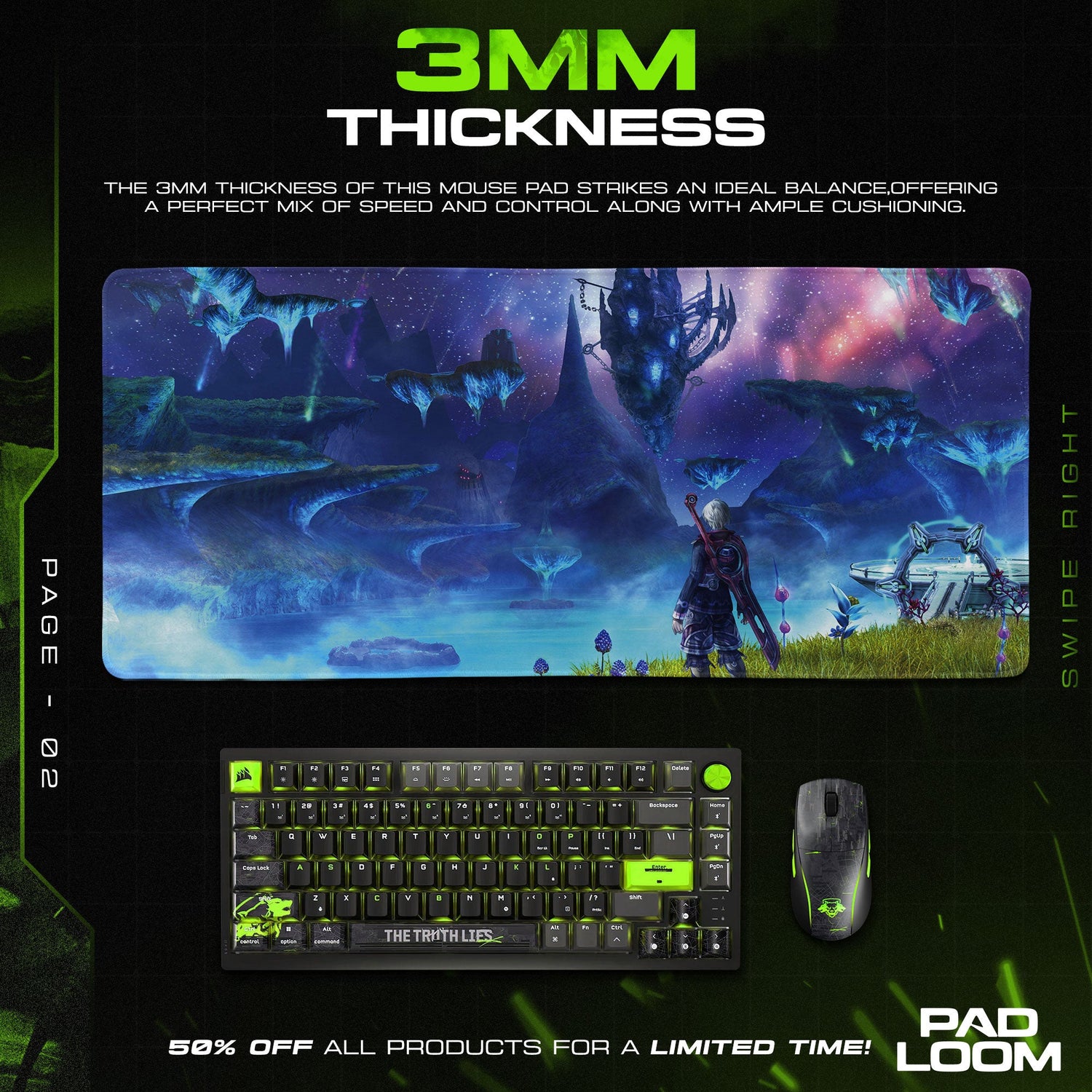 Xenoblade – Ether Sky Vista Mouse Pad, Game Gamer Desk Mat Padloom