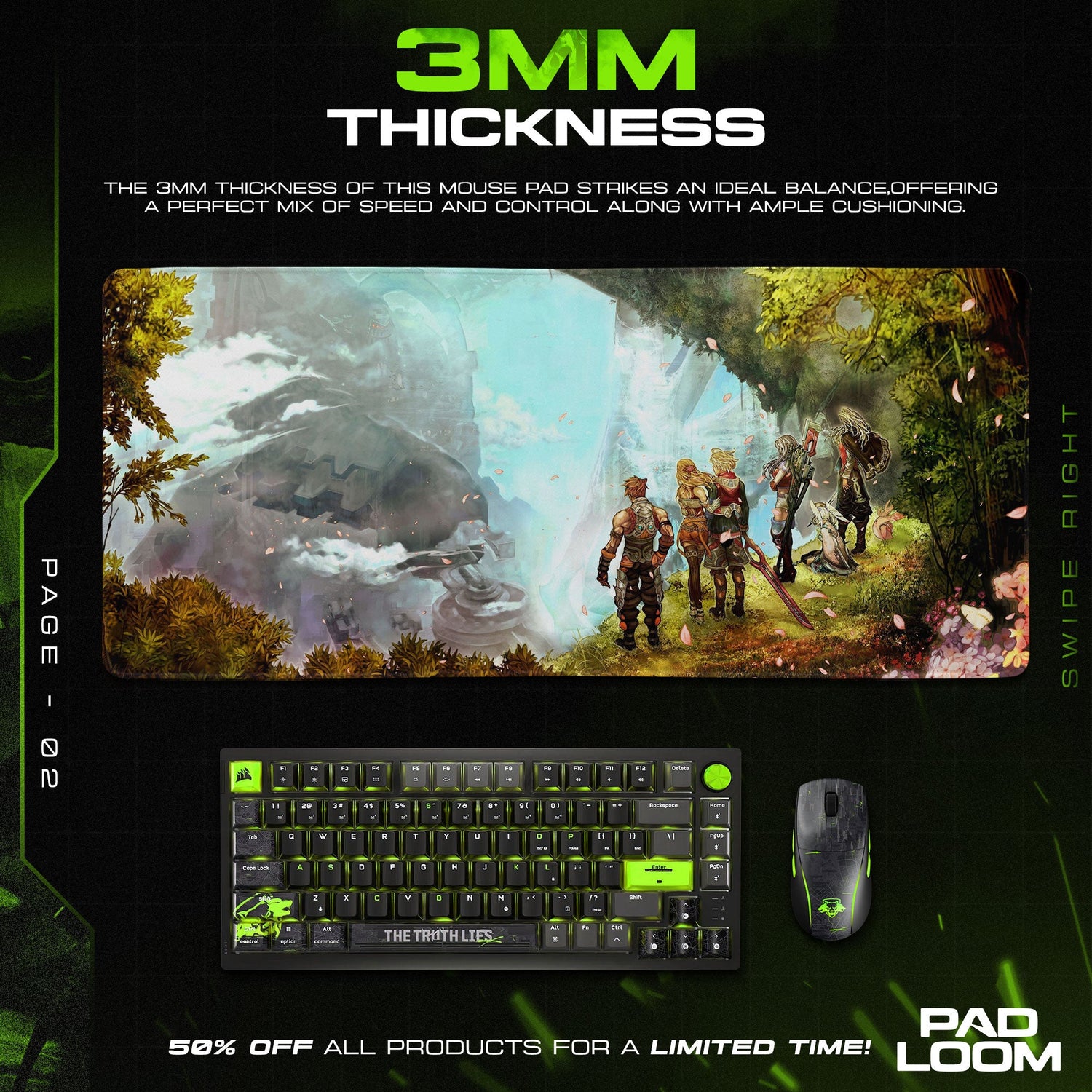 Xenoblade – Mechonis Falls Scene Mouse Pad, Game Gamer Desk Mat Padloom