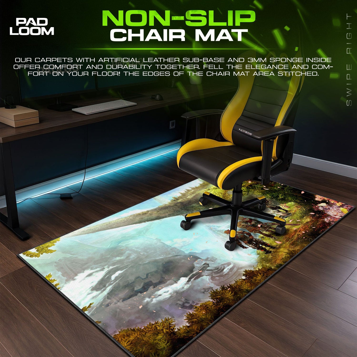 Xenoblade – Mechonis Falls Scene Mouse Pad, Game Gamer Desk Mat Padloom