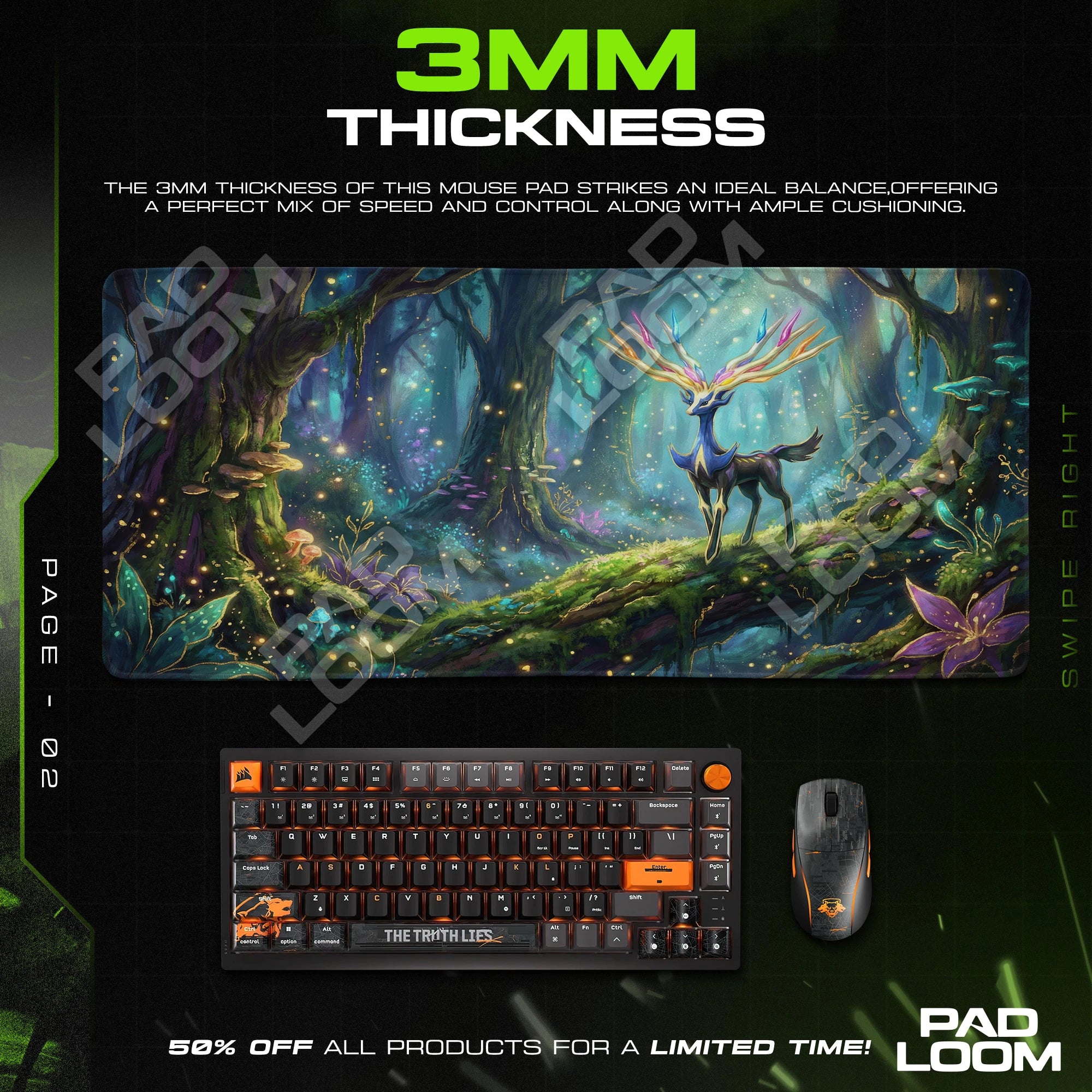 Xerneas Enchanted Forest Mouse Pad - Pokemon Desk Mat