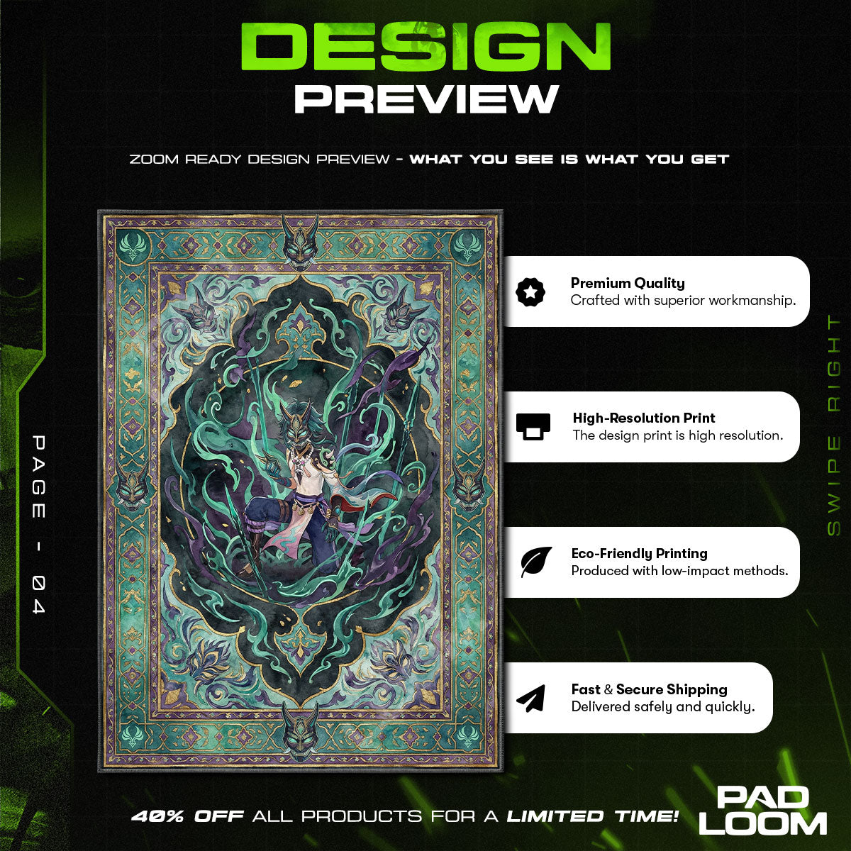 Xiao Yaksha Mask Rug - Genshin Impact Chair Mat