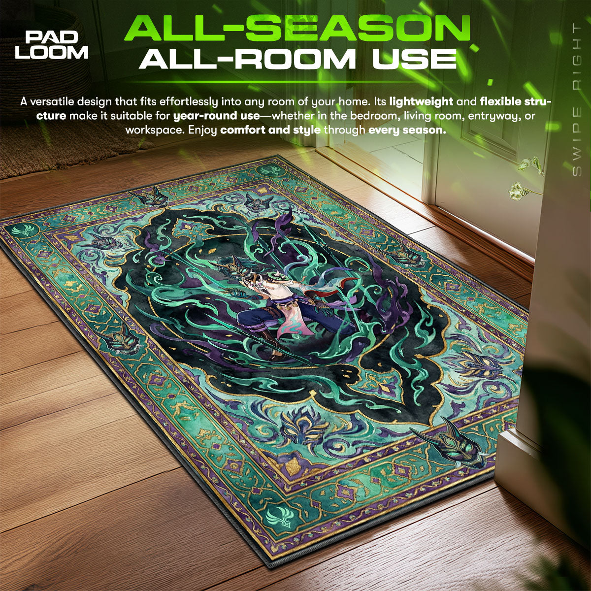 Xiao Yaksha Mask Rug - Genshin Impact Chair Mat