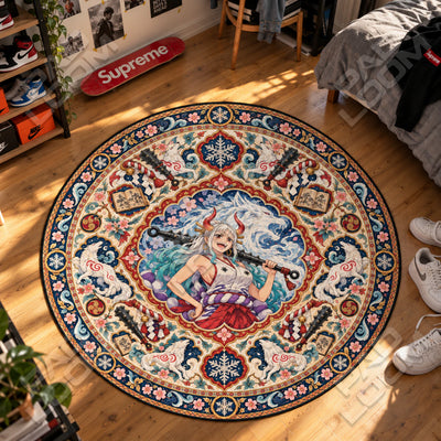 Yamato Blossom Round Rug - One Piece Chair Mat