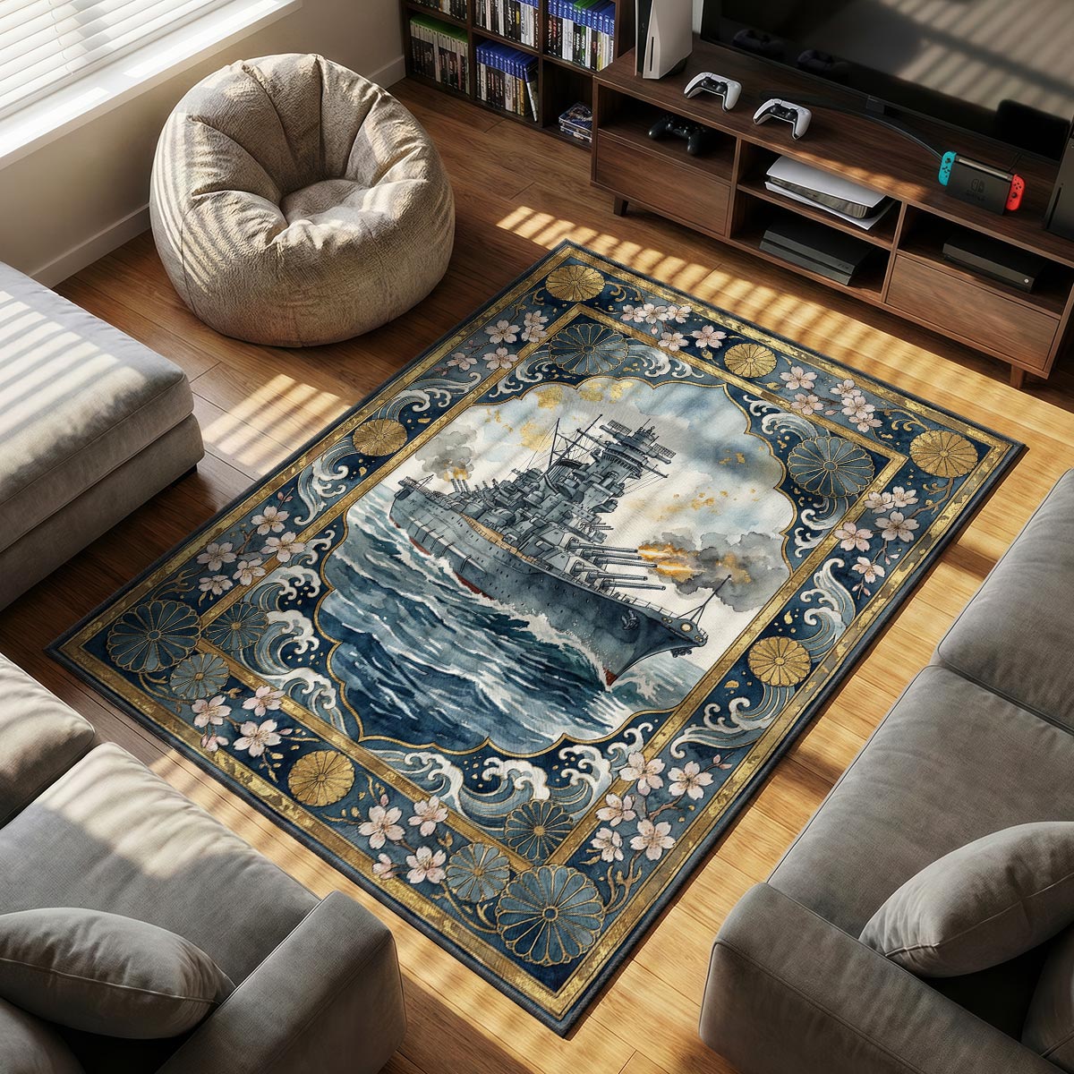 Yamato Imperial Waves Rug - World of Warships Mat
