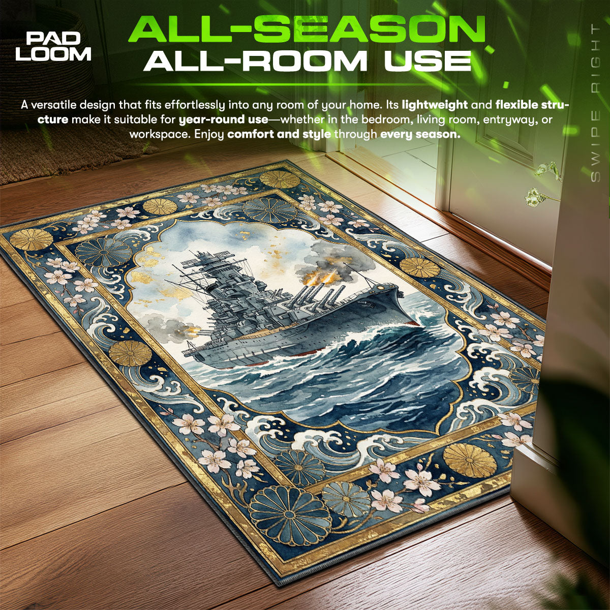 Yamato Imperial Waves Rug - World of Warships Mat