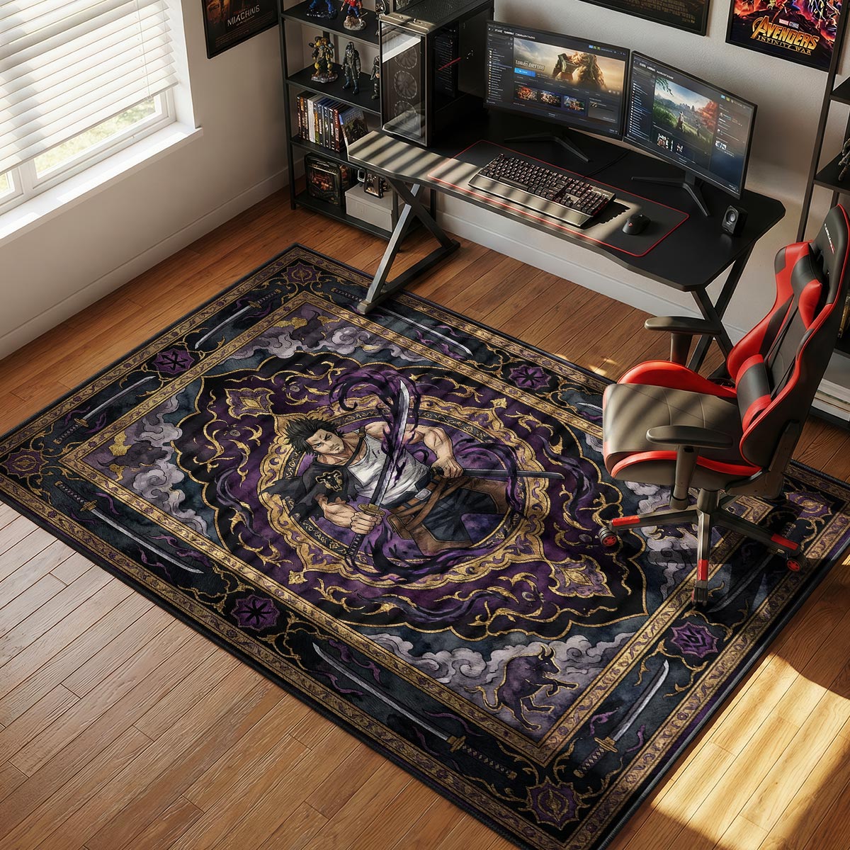 Yami Sukehiro Dark Magic Rug - Black Clover Chair Mat