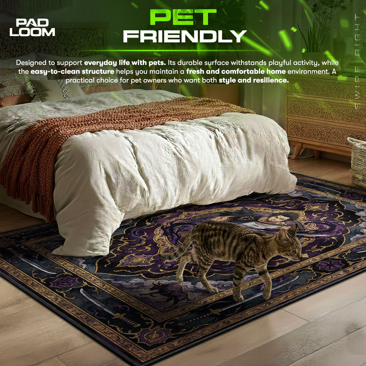 Yami Sukehiro Dark Magic Rug - Black Clover Chair Mat