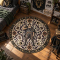 Yami Katana Black Clover round rug on a bedroom floor - Black Clover chair mat