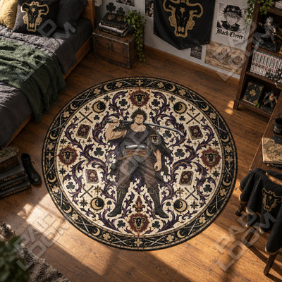 Yami Katana Round Rug - Black Clover Chair Mat