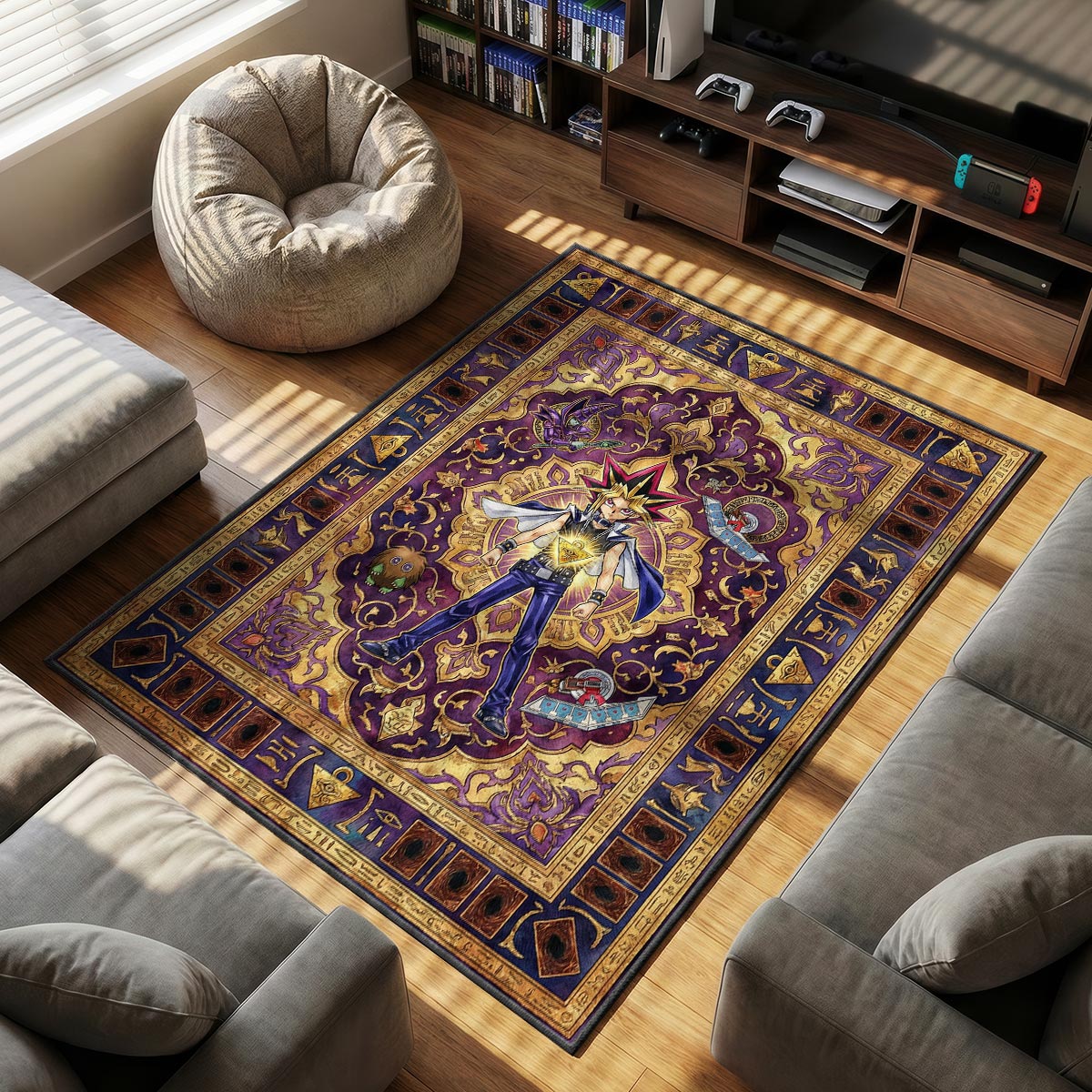 Yami Yugi Pharaoh Spirit Rug - Yu-Gi-Oh! Chair Mat | Padloom