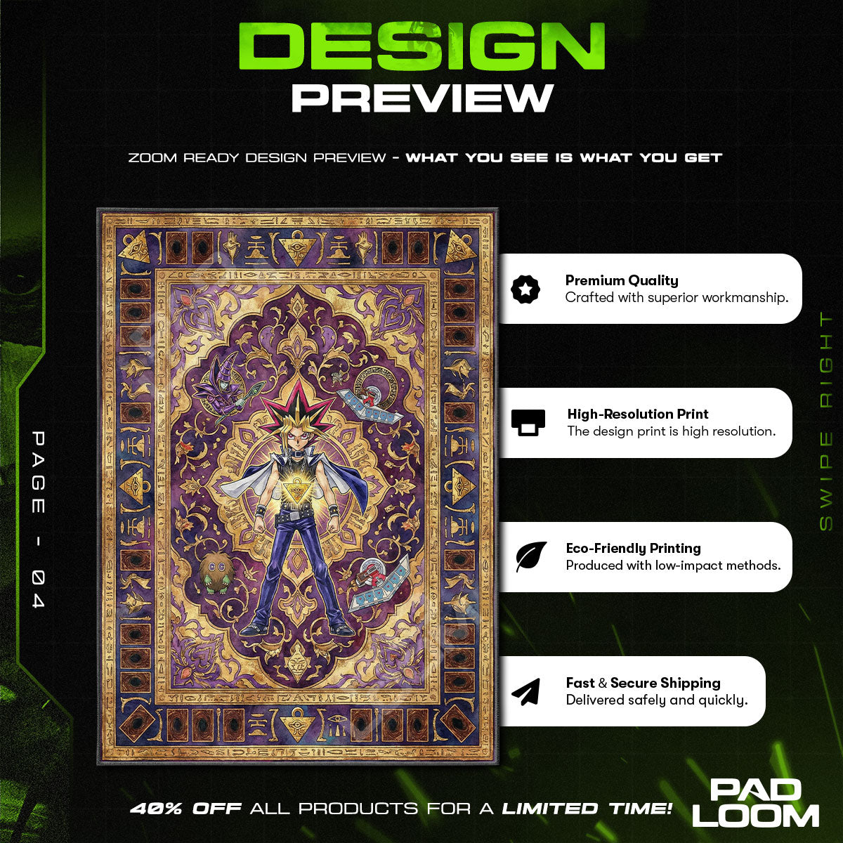 Yami Yugi Pharaoh Spirit Rug - Yu-Gi-Oh! Chair Mat