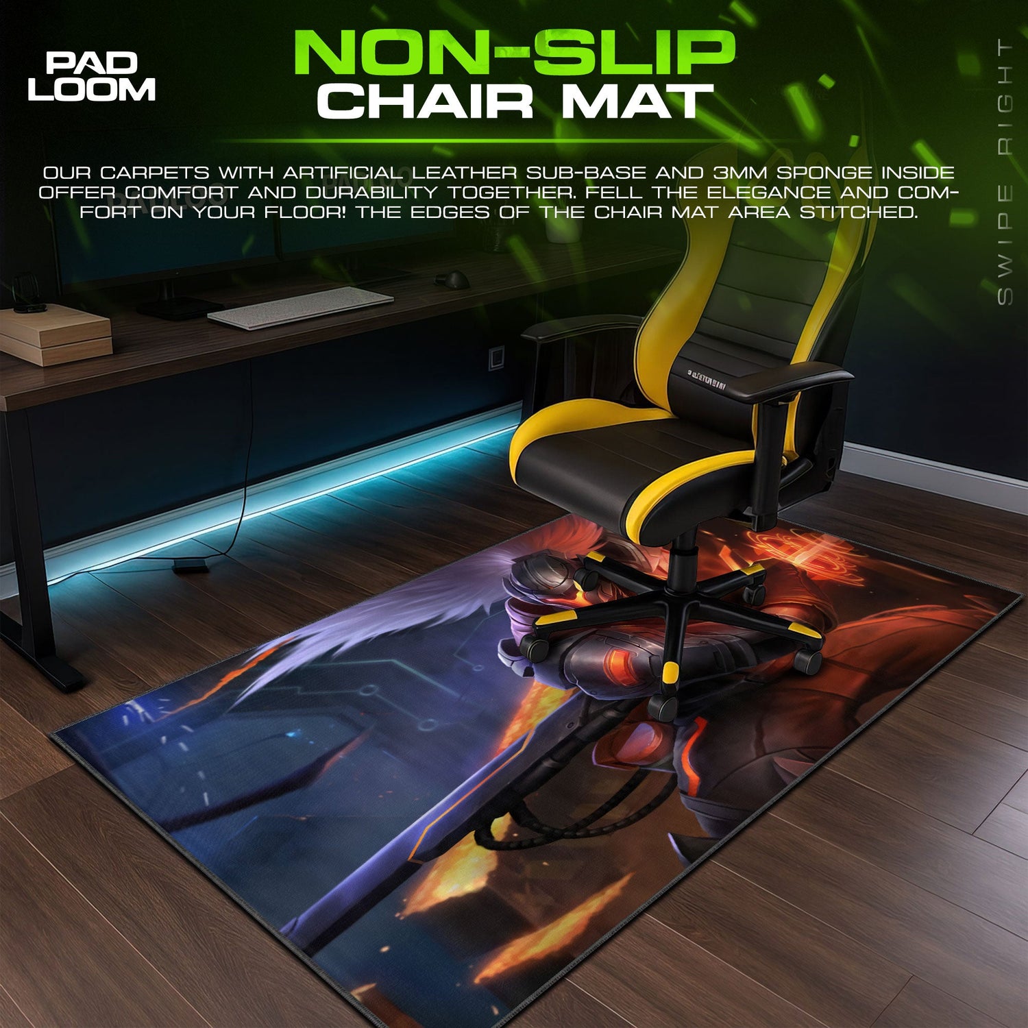 Yasuo Project Skin Mouse Pad, League of Legends Gaming Desk Mat Padloom