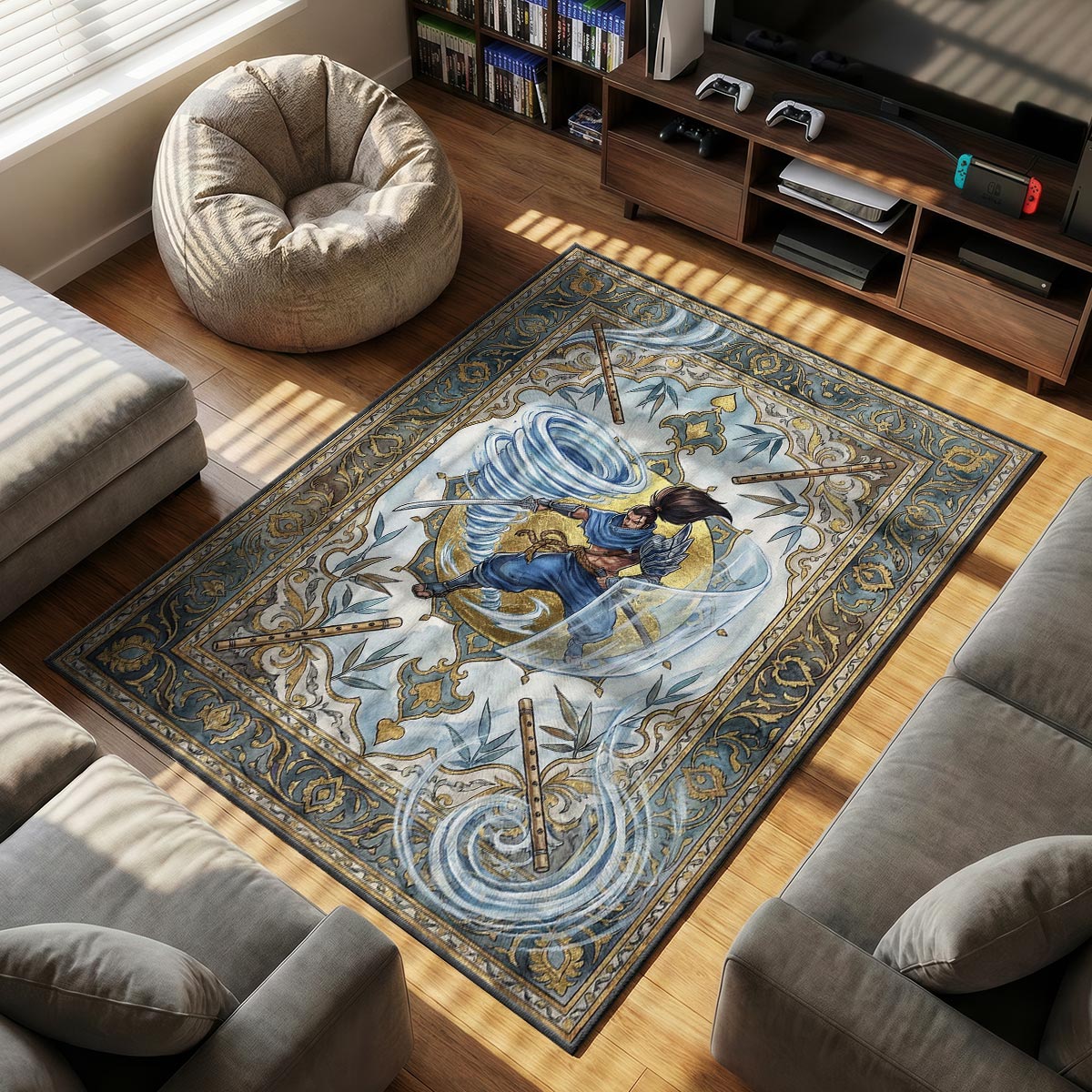 Yasuo Wind Technique Rug - League of Legends Chair Mat