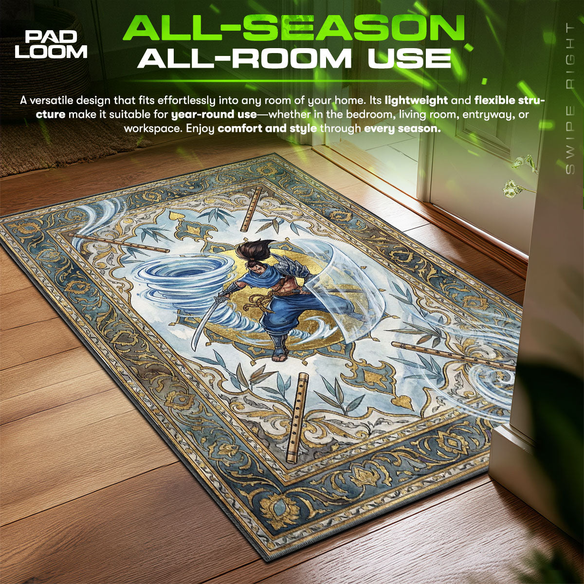 Yasuo Wind Technique Rug - League of Legends Chair Mat