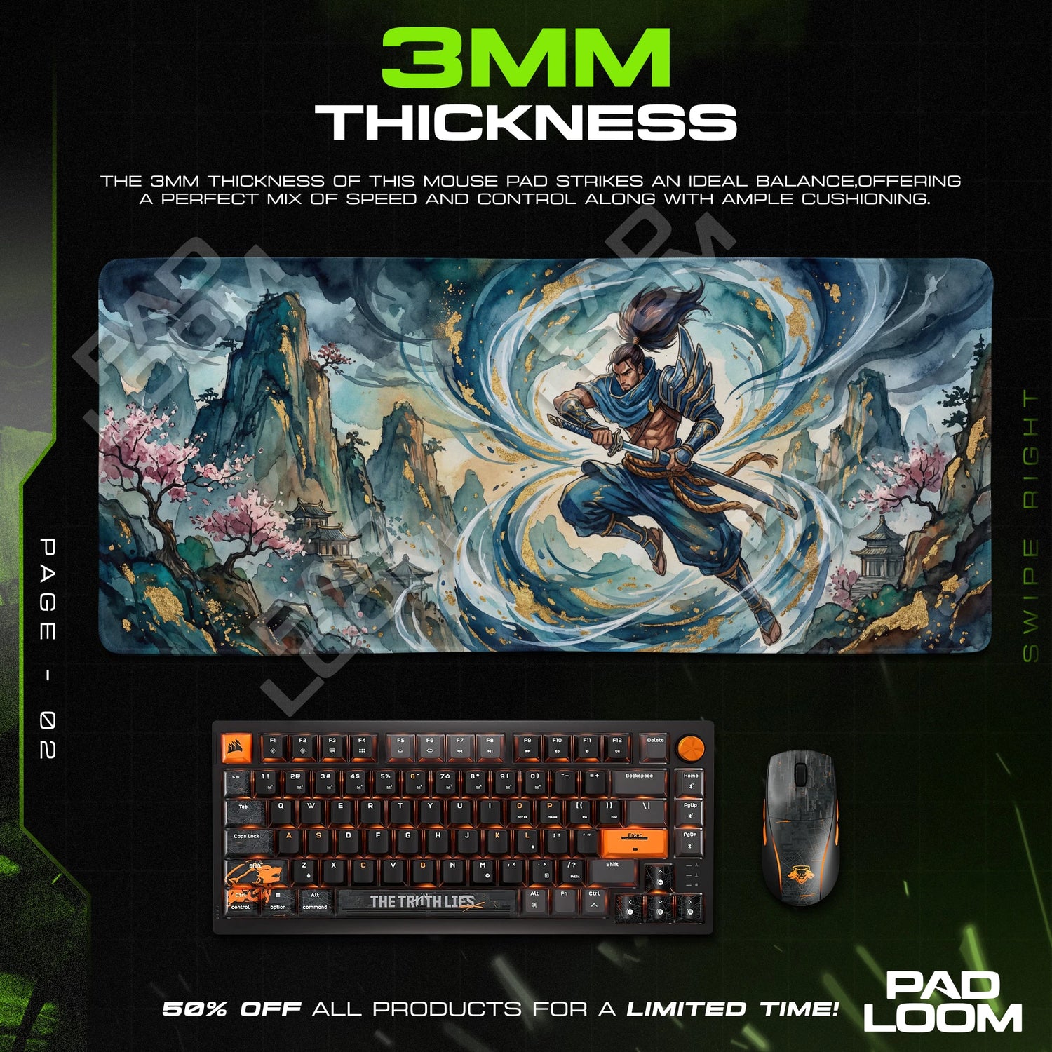 Yasuo Windwalker Mouse Pad - League of Legends Mat