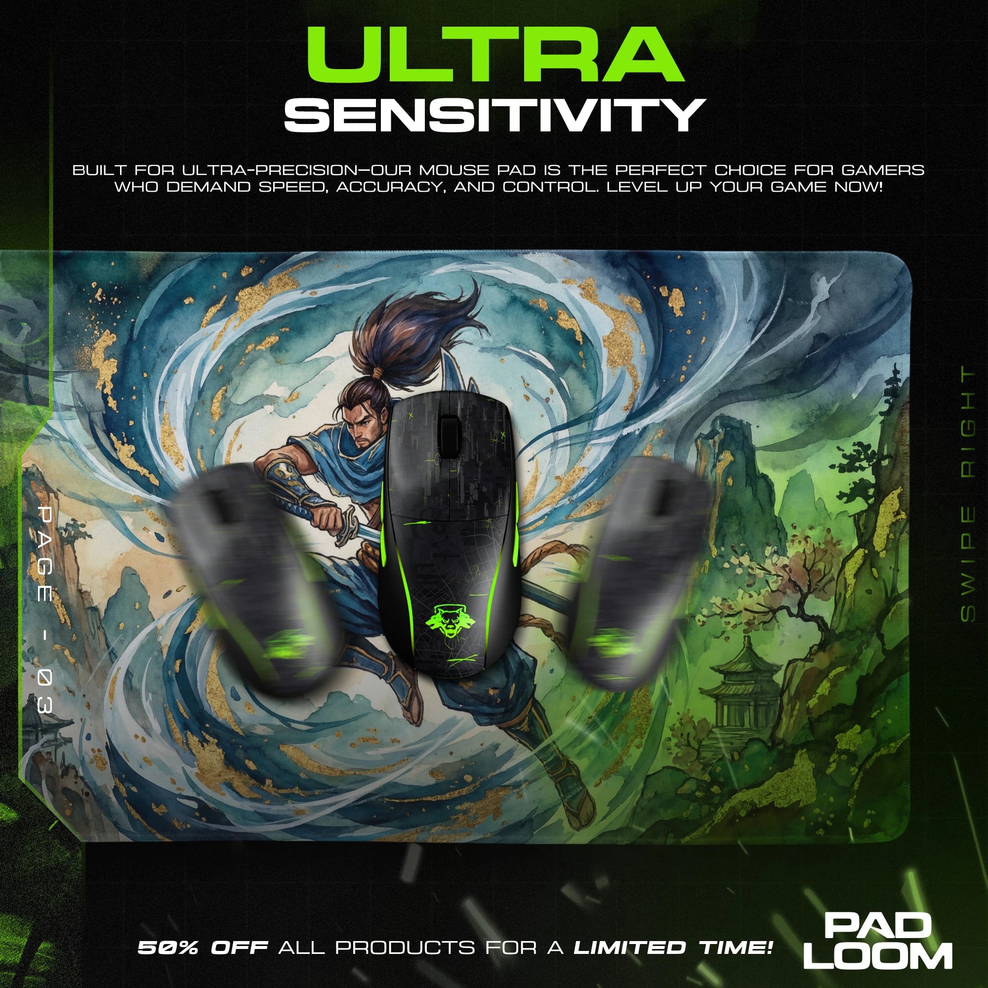 Yasuo Windwalker Mouse Pad - League of Legends Mat