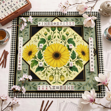 Yellow Daisy Mahjong Mat – neoprene mah jongg table mat