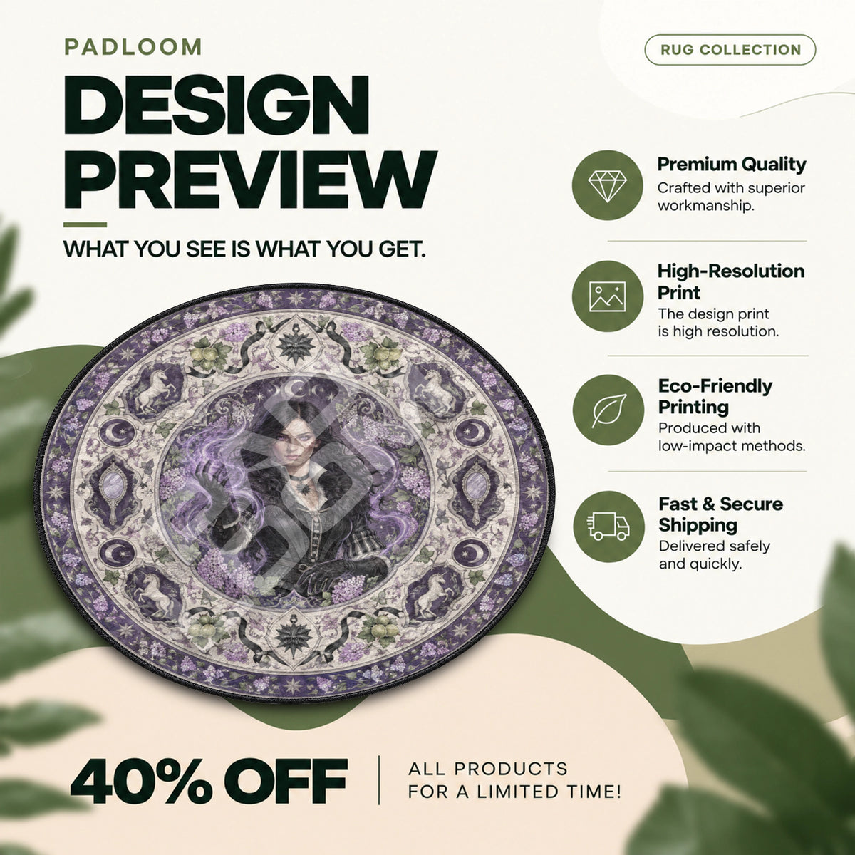 Yennefer Casting Round Rug - The Witcher Chair Mat